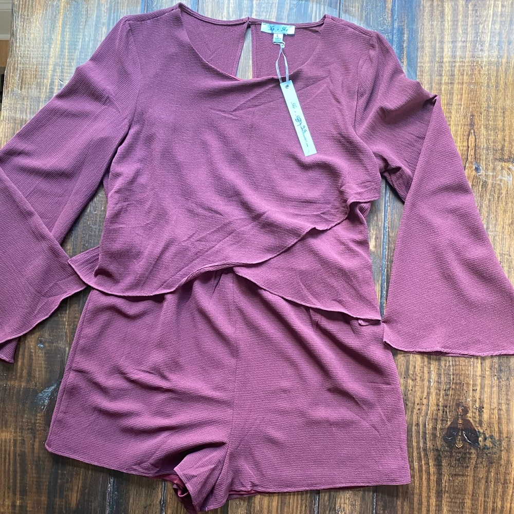 Maroon She + Sky Romper